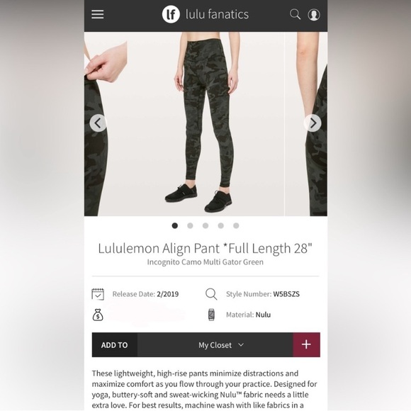 Lululemon Align Green Camo - Picture 14 of 15